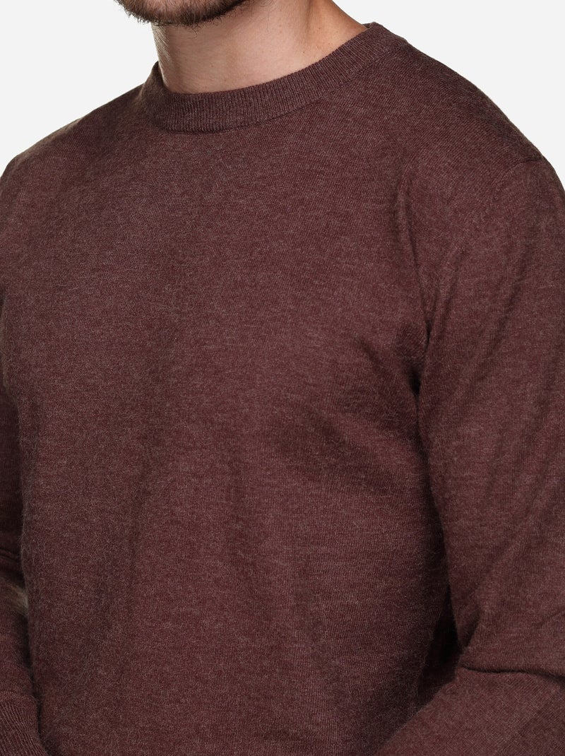 Jersey de vestir de cuello redondo - Yves Enzo Marrón - Kiabi