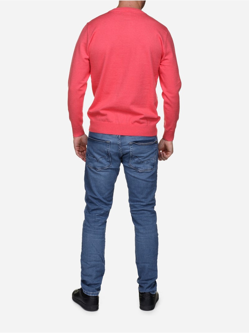 Jersey de vestir de cuello redondo - Yves Enzo Rojo bermellón - Kiabi