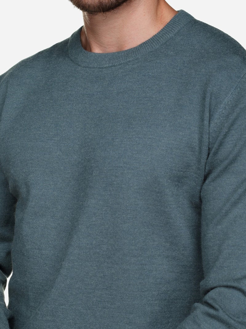 Jersey de vestir de cuello redondo - Yves Enzo Verde - Kiabi
