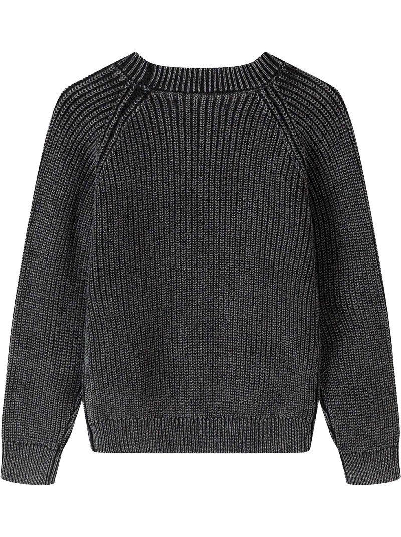 Jersey diseño lavado ácido de algodón raglan niños - minoti Negro - Kiabi