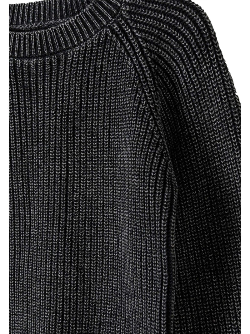Jersey diseño lavado ácido de algodón raglan niños - minoti Negro - Kiabi
