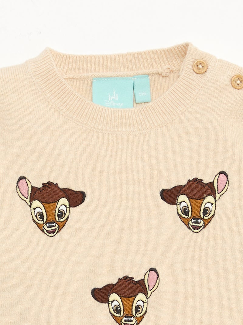 Jersey 'Disney' 'Bambi' de punto con animación fantástica Beige - Kiabi