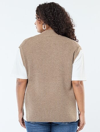 Jersey efecto 2 en 1 con lazos para anudar