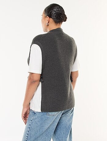 Jersey efecto 2 en 1 con lazos para anudar