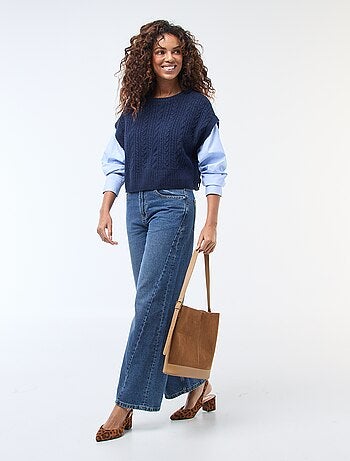 Jersey efecto 2 en 1: jersey + camisa