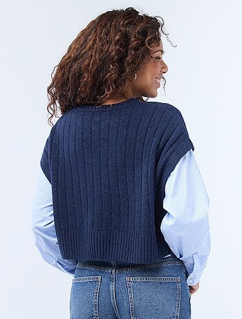 Jersey efecto 2 en 1: jersey + camisa