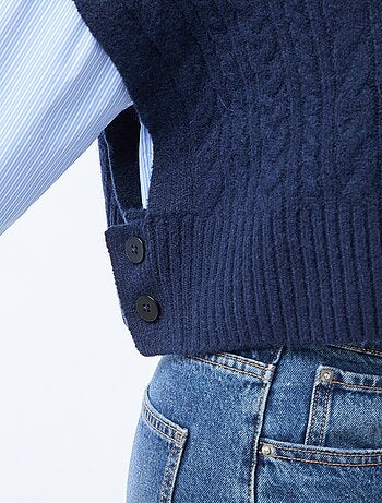 Jersey efecto 2 en 1: jersey + camisa