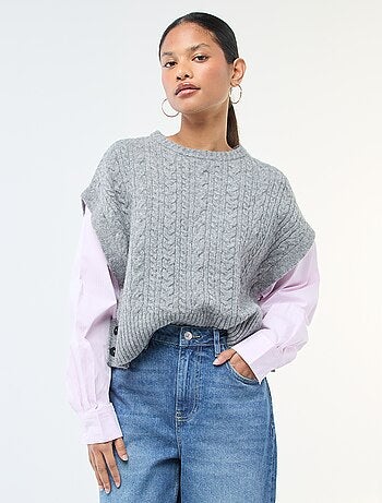 Jersey efecto 2 en 1: jersey + camisa