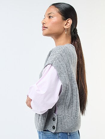 Jersey efecto 2 en 1: jersey + camisa