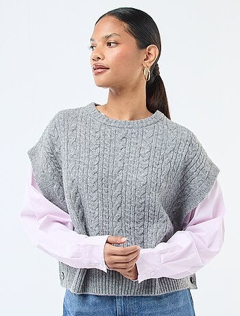 Jersey efecto 2 en 1: jersey + camisa