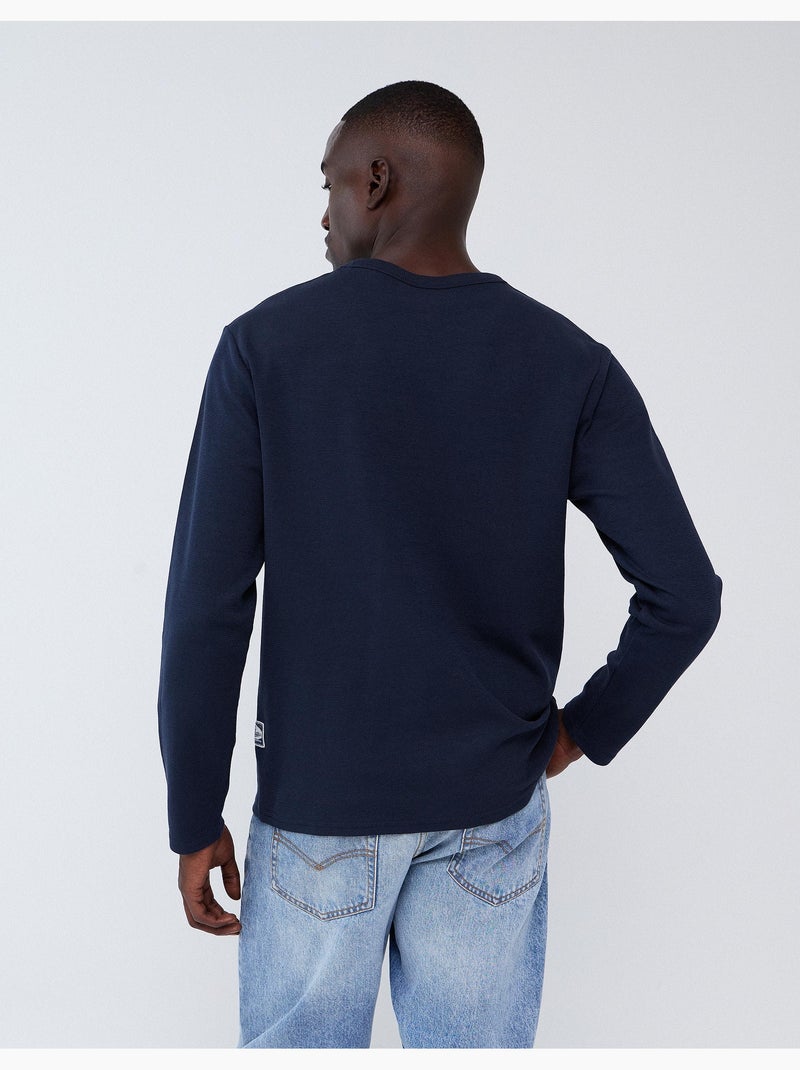 Jersey efecto gofre, mo fashion Azul - Kiabi