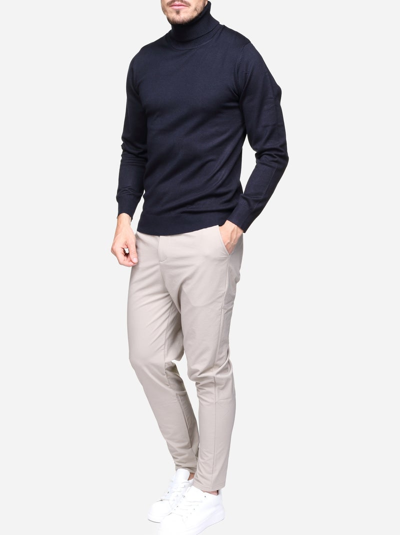 Jersey elegante de cuello alto - Frilivin Azul oscuro - Kiabi