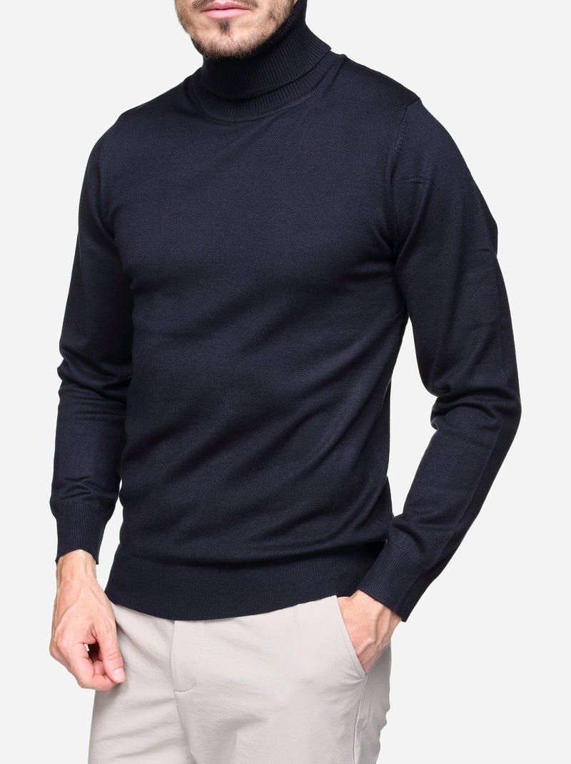 Jersey elegante de cuello alto - Frilivin Azul oscuro - Kiabi