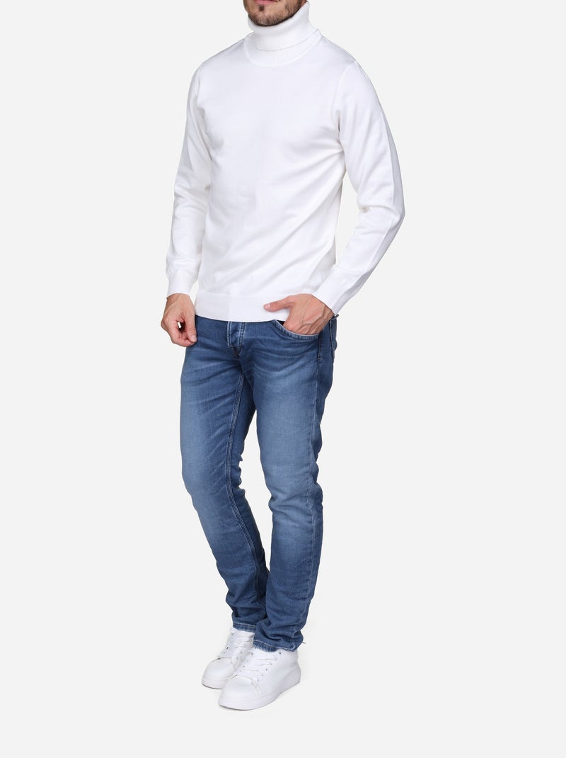 Jersey elegante de cuello alto - Frilivin Blanco - Kiabi