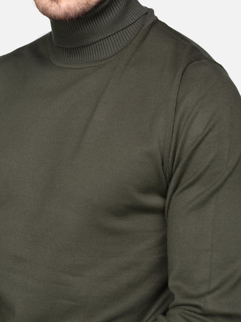 Jersey elegante de cuello alto - Frilivin Caqui - Kiabi