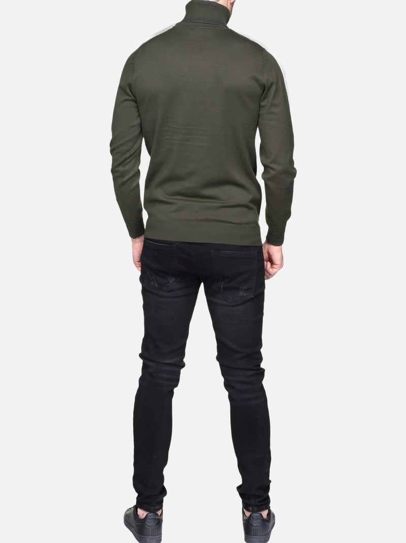 Jersey elegante de cuello alto - Frilivin Caqui - Kiabi