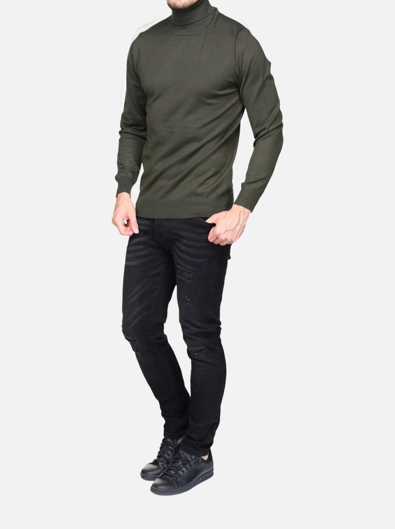 Jersey elegante de cuello alto - Frilivin Caqui - Kiabi