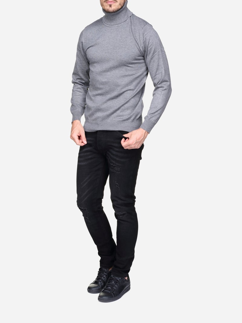 Jersey elegante de cuello alto - Frilivin Gris - Kiabi
