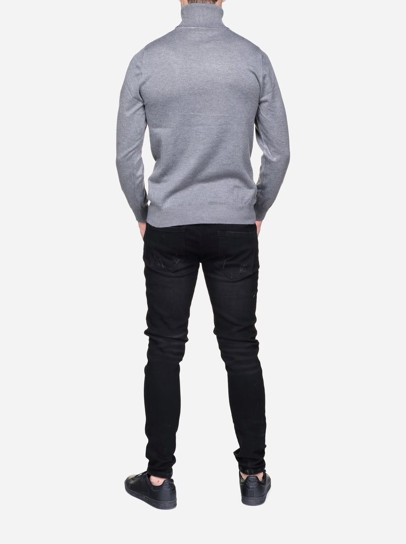 Jersey elegante de cuello alto - Frilivin Gris - Kiabi
