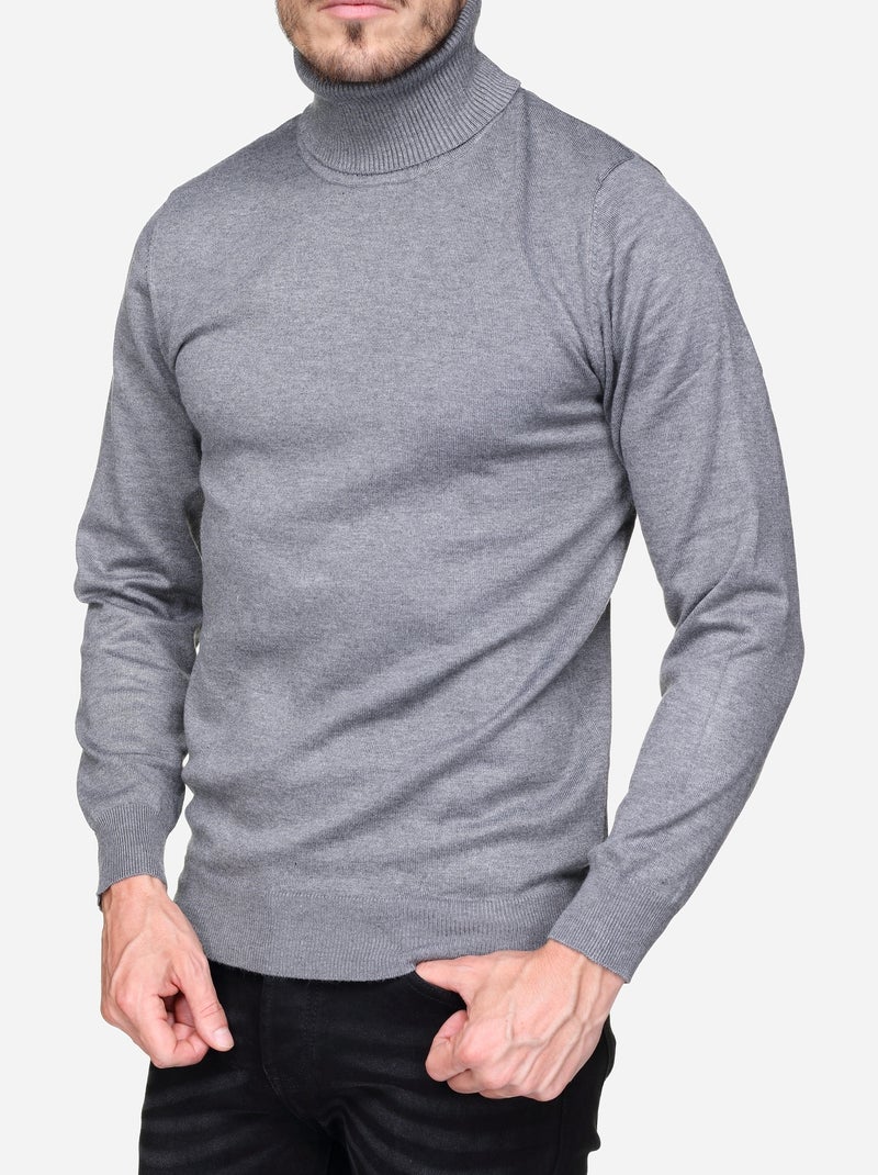 Jersey elegante de cuello alto - Frilivin Gris - Kiabi