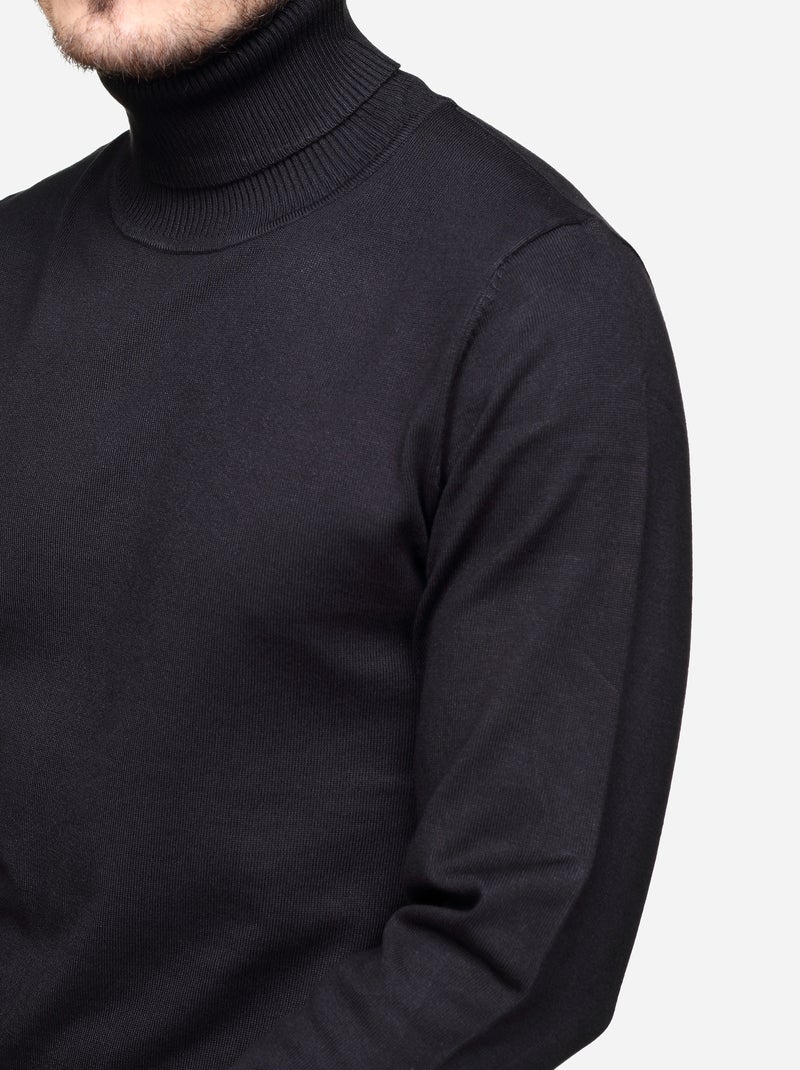 Jersey elegante de cuello alto - Frilivin Negro - Kiabi