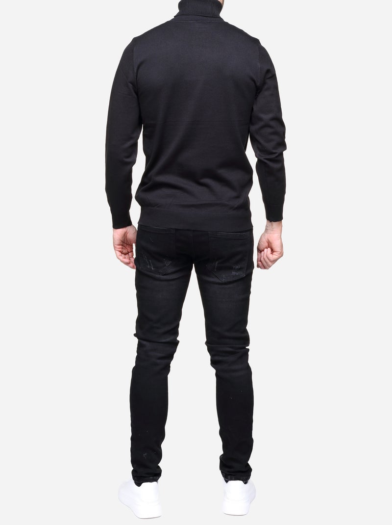 Jersey elegante de cuello alto - Frilivin Negro - Kiabi