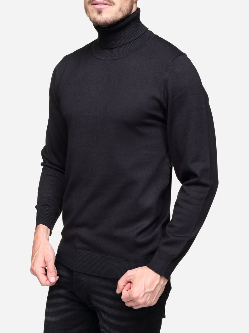 Jersey elegante de cuello alto - Frilivin Negro - Kiabi