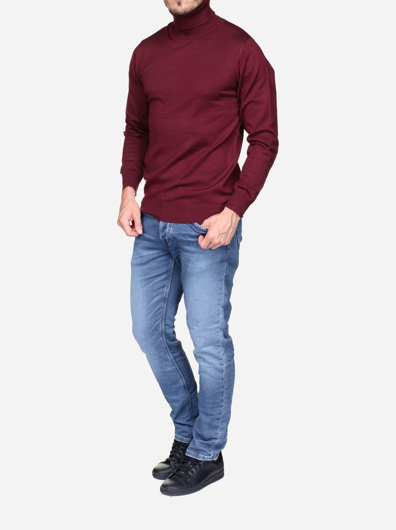 Jersey elegante de cuello alto - Frilivin Rojo - Kiabi