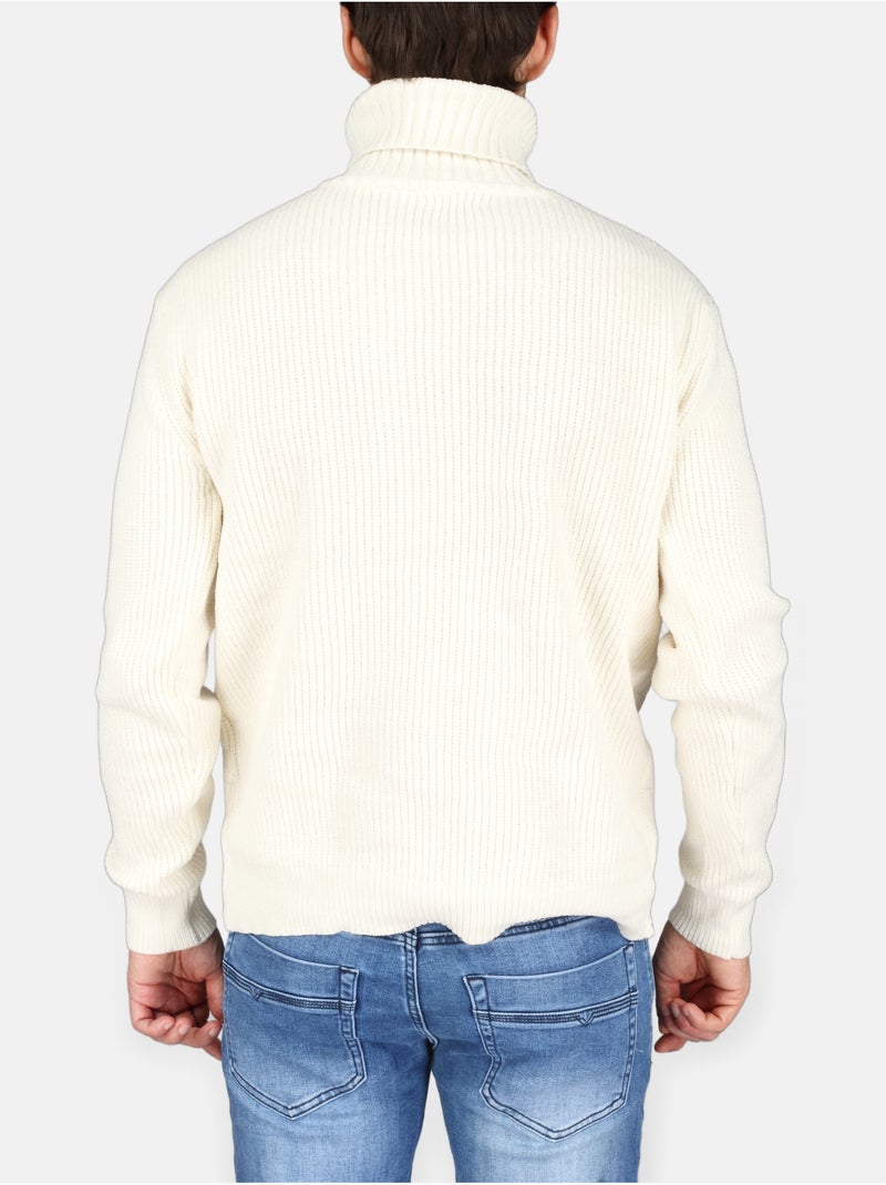Jersey elegante de cuello alto - Kenzarro Blanco - Kiabi