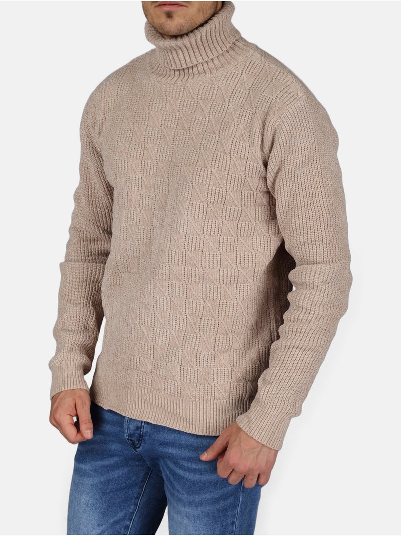 Jersey elegante de cuello alto - Kenzarro Crema - Kiabi