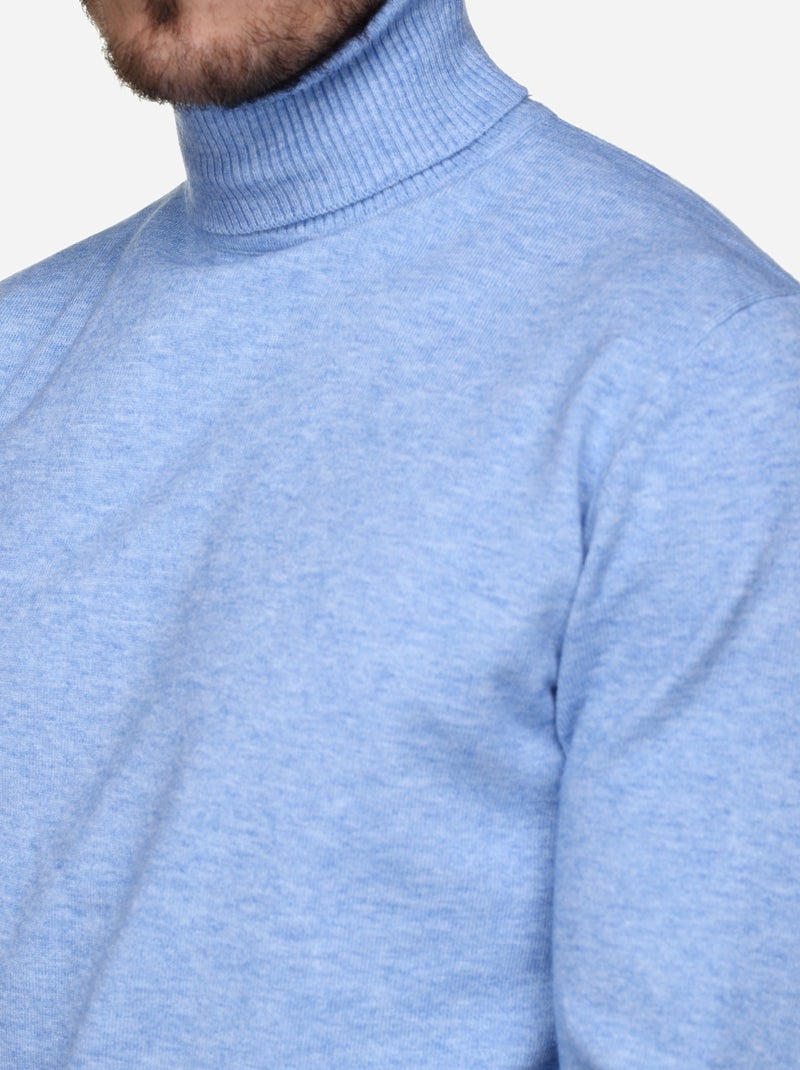 Jersey elegante de cuello alto - Yves Enzo Azul - Kiabi