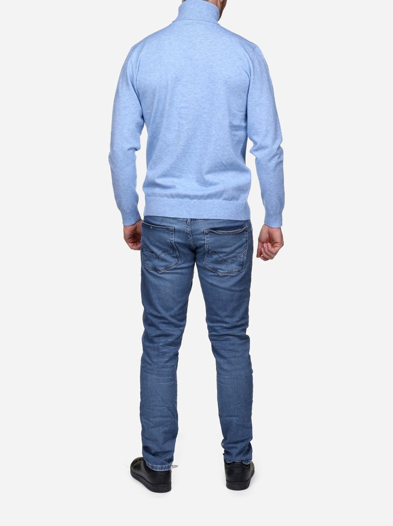 Jersey elegante de cuello alto - Yves Enzo Azul - Kiabi