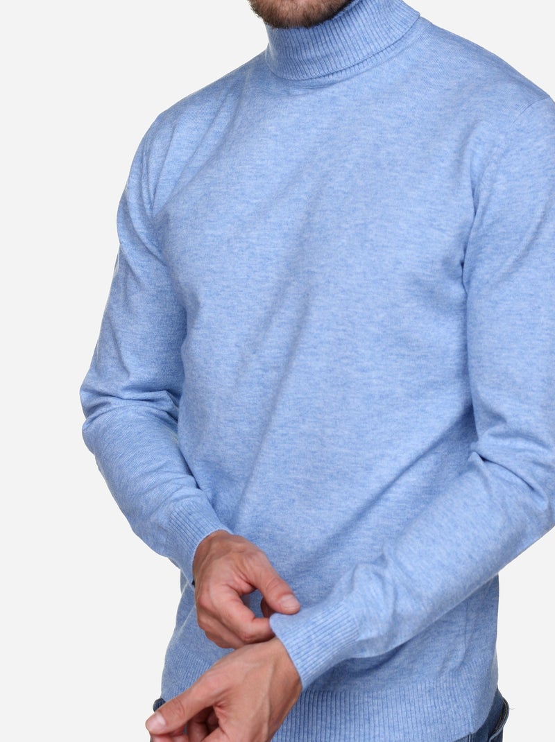Jersey elegante de cuello alto - Yves Enzo Azul - Kiabi