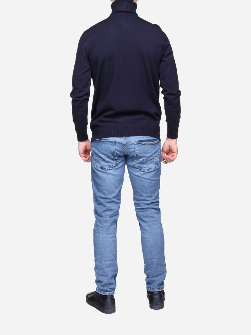 Jersey elegante de cuello alto - Yves Enzo Azul oscuro - Kiabi