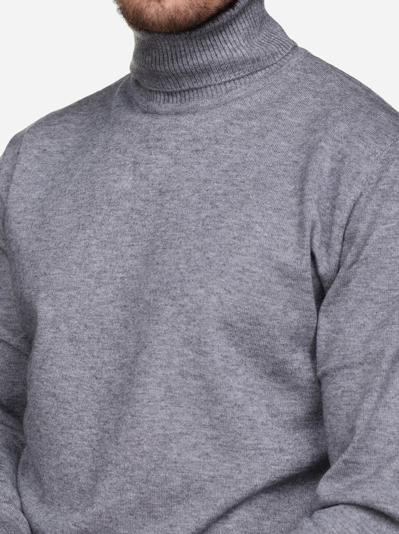 Jersey elegante de cuello alto - Yves Enzo Gris - Kiabi