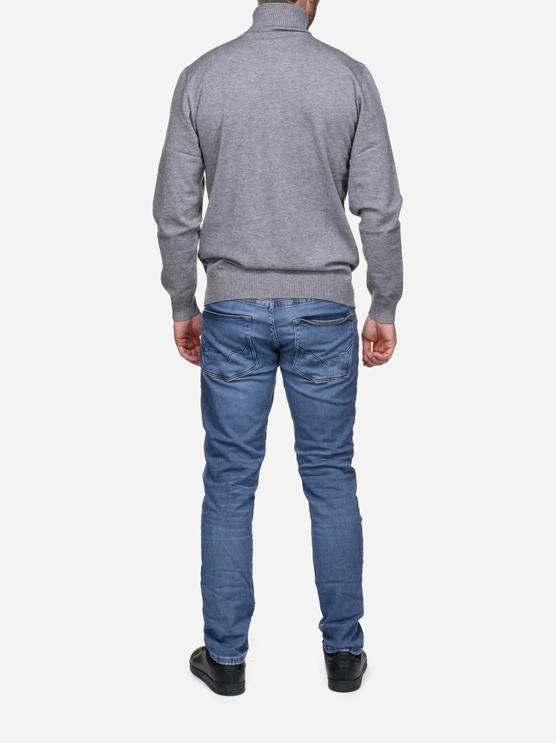 Jersey elegante de cuello alto - Yves Enzo Gris - Kiabi