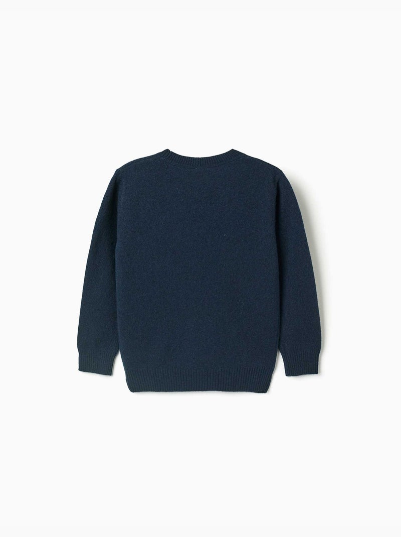 Jersey en mezcla de lana b&s Azul oscuro - Kiabi