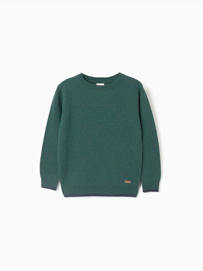 Jersey en mezcla de lana b&s Verde oscuro - Kiabi
