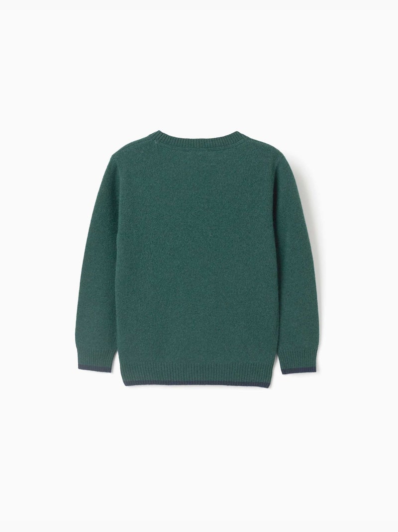 Jersey en mezcla de lana b&s Verde oscuro - Kiabi