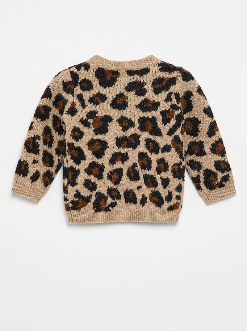 Jersey estampado de leopardo Beige - Kiabi