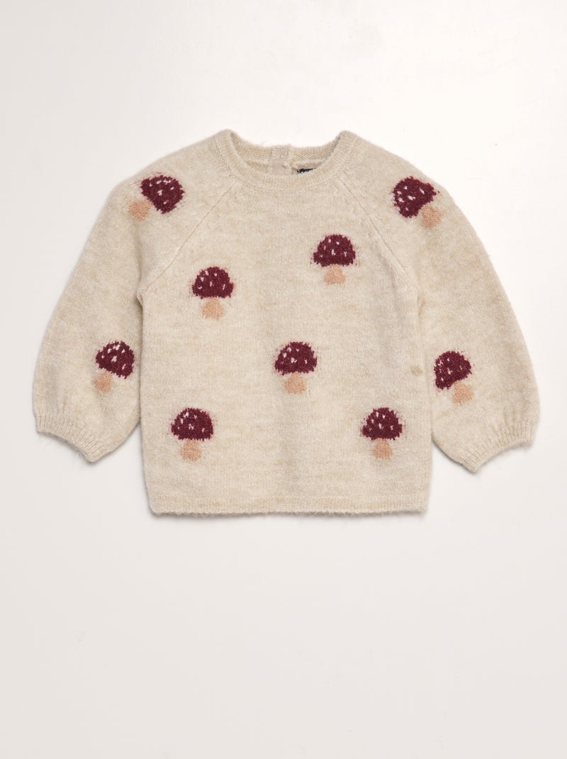 Jersey estampado de punto BEIGE - Kiabi