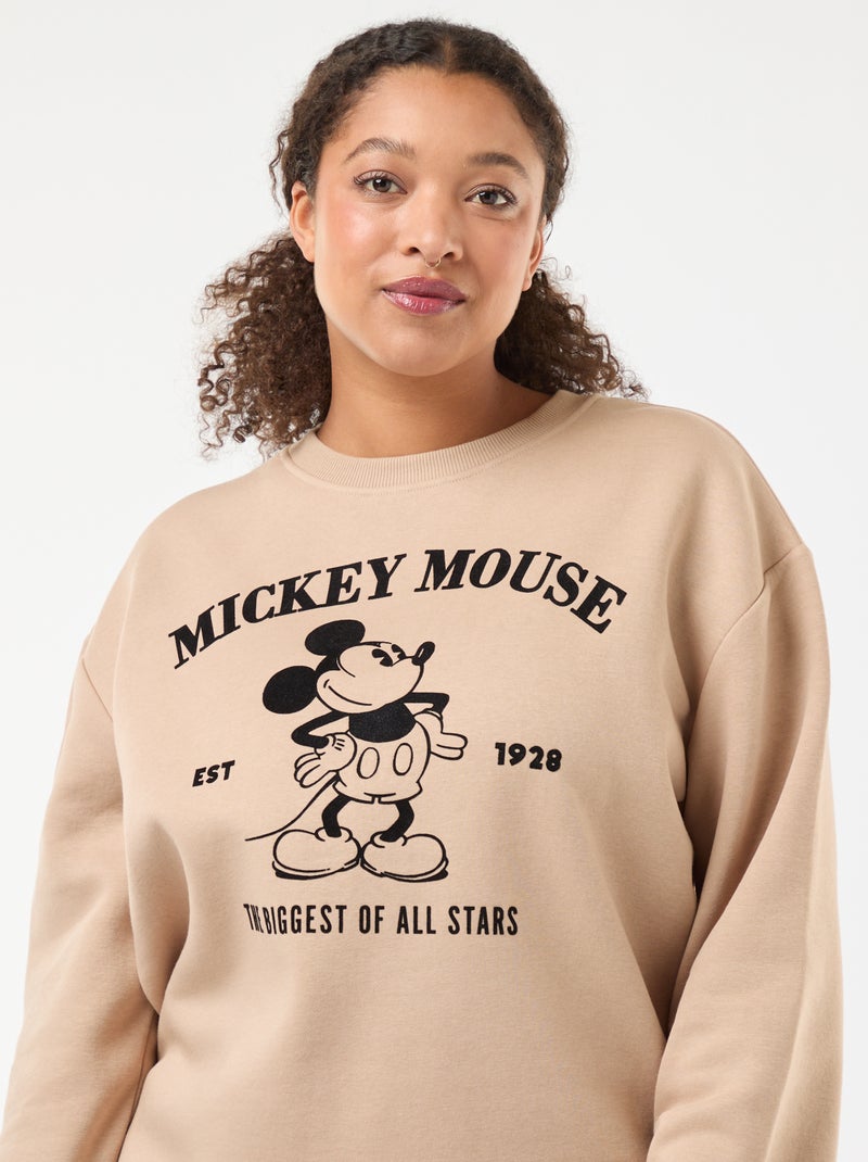 Jersey estampado 'Disney' 'Mickey' de algodón liso Beige - Kiabi