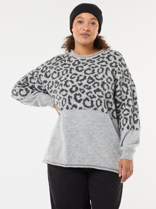 Jersey estampado leopardo 'Only Carmakoma' - Kiabi