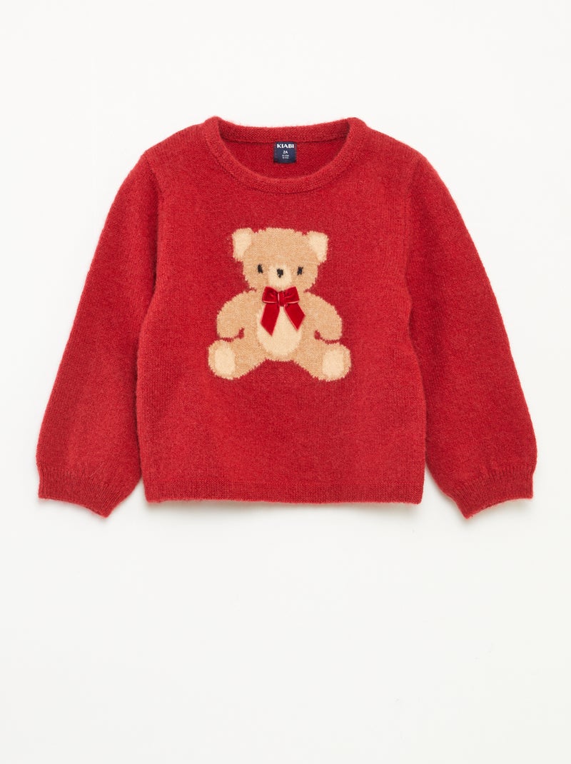 Jersey estampado Navidad Rojo - Kiabi