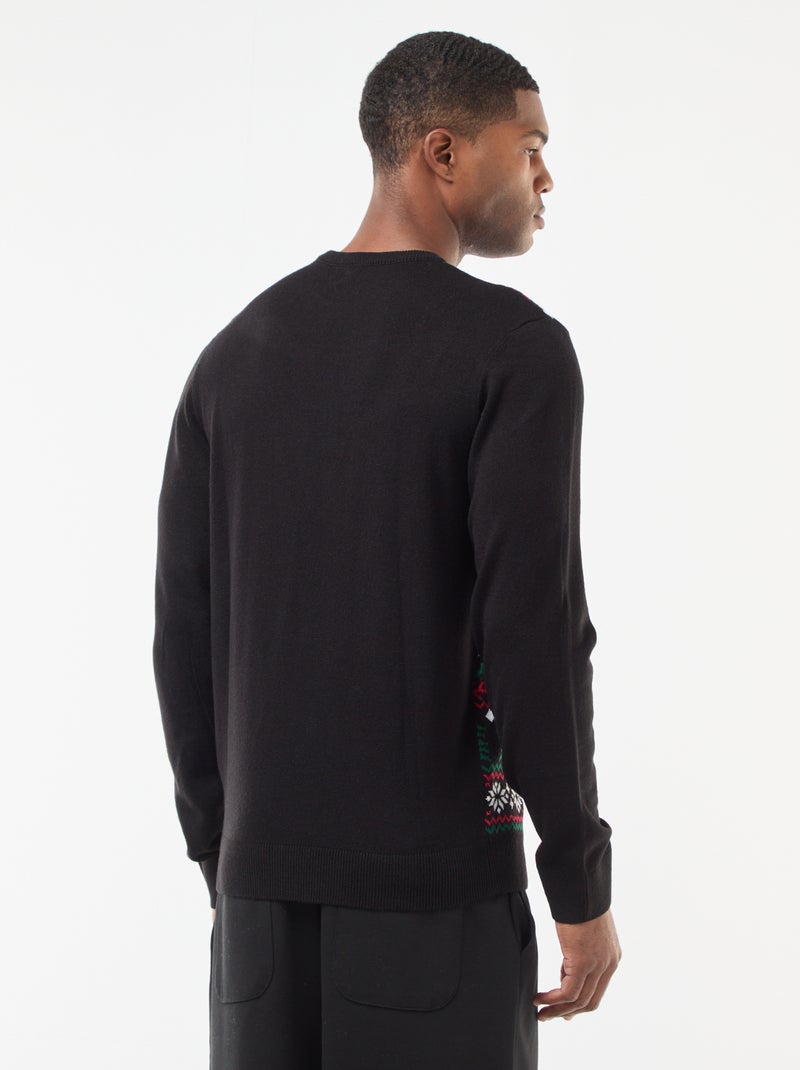 Jersey estampado navideño Negro - Kiabi