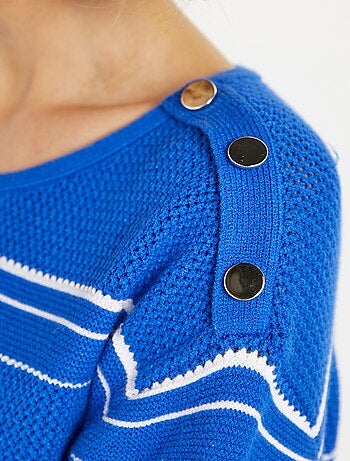 Jersey estilo marinero con cuello redondo y rayas suaves - Afibel