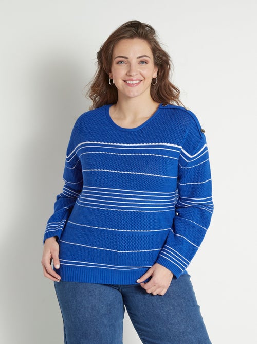 Jersey estilo marinero con cuello redondo y rayas suaves - Afibel - Kiabi
