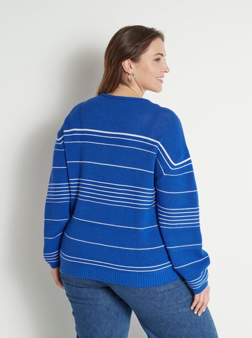 Jersey estilo marinero con cuello redondo y rayas suaves - Afibel - Kiabi