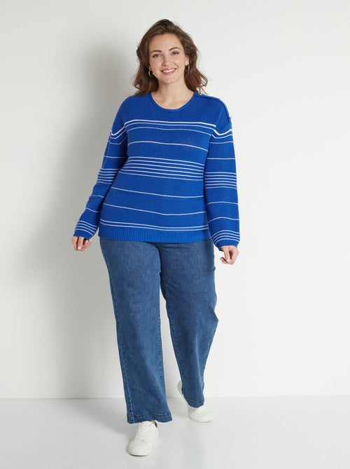 Jersey estilo marinero con cuello redondo y rayas suaves - Afibel - Kiabi