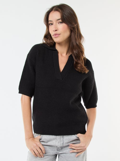 Jersey estilo polo con cuello en pico - Kiabi